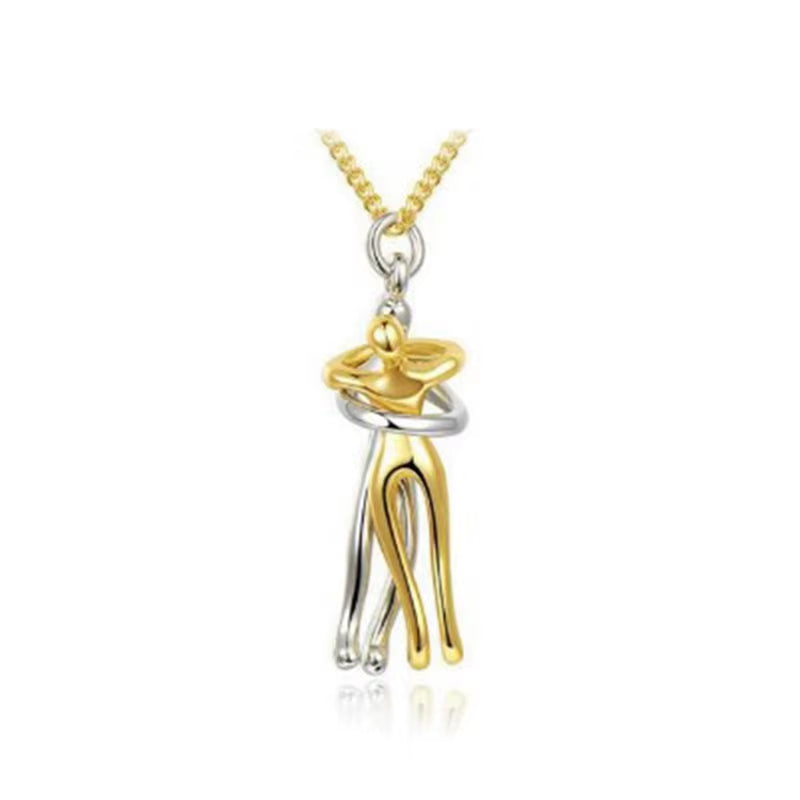 Exquisite Couple Hugging Pendant Necklace for Women Fashion Pendants for Couple Necklace Love Valentine'S Day Jewelry